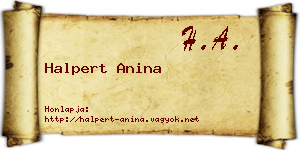 Halpert Anina névjegykártya